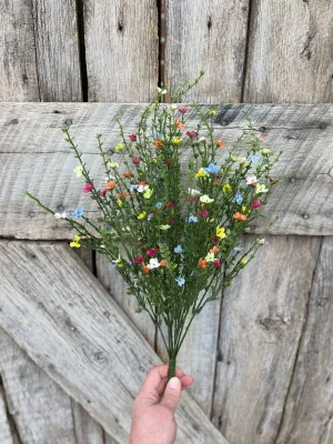 21" Multi Colored Flowering Bush, Floral Filler Bush