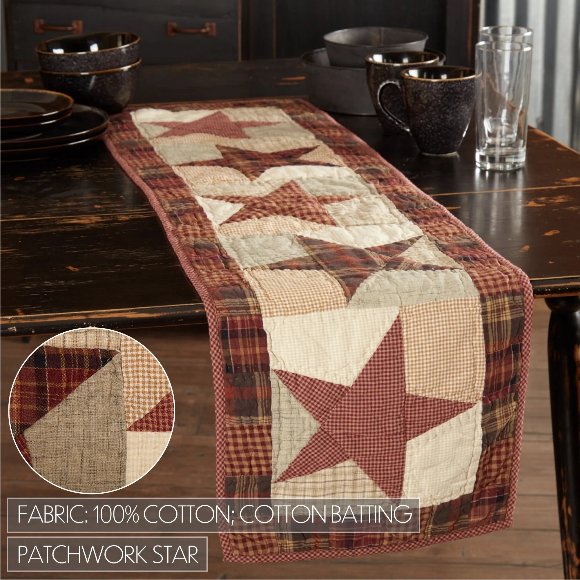 Abilene Star Quilted Runner