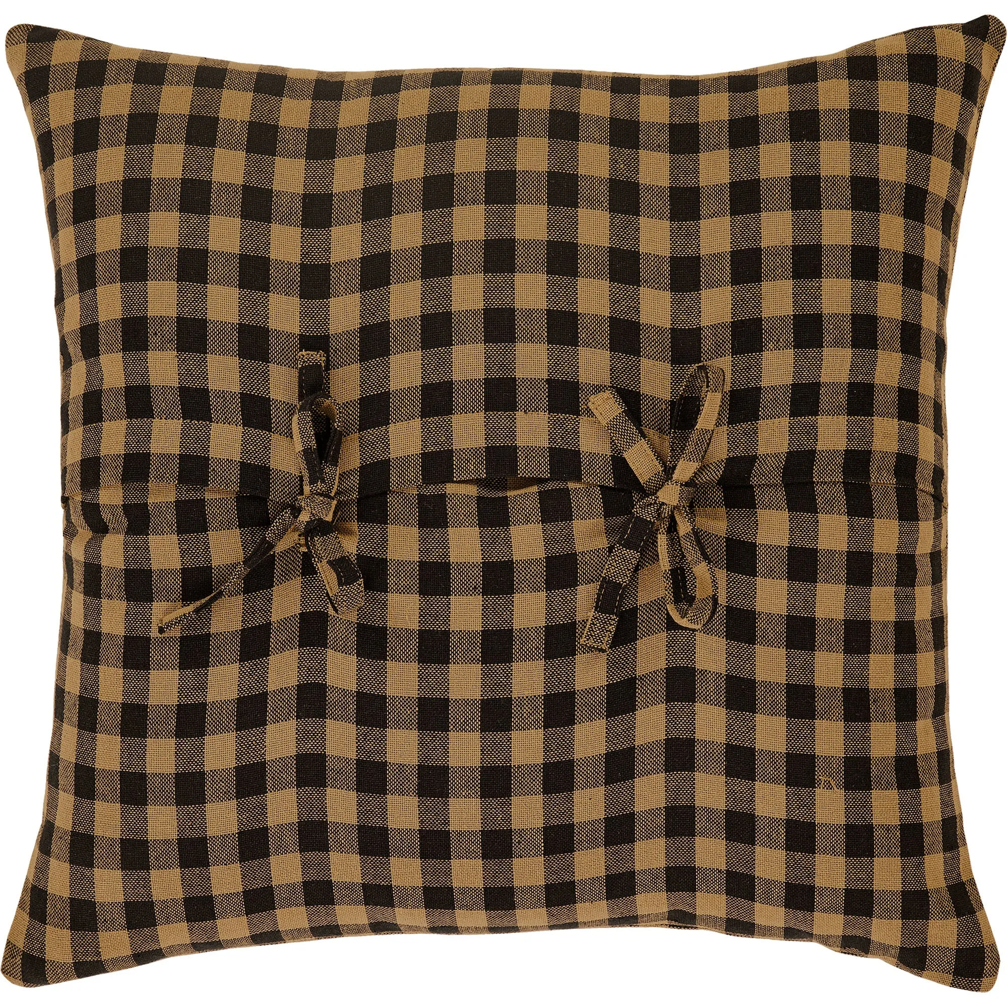 Black Check Pillow Fabric 16x16