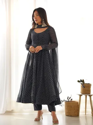 Black Classy Designer Readymade Heavy Pure Soft Georgette Anarkali Dress With Print Work