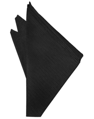 Black Faille Silk Pocket Square