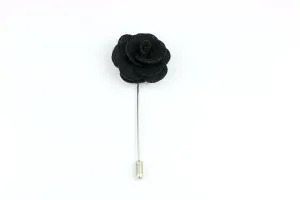 Black Flower Lapel Pin