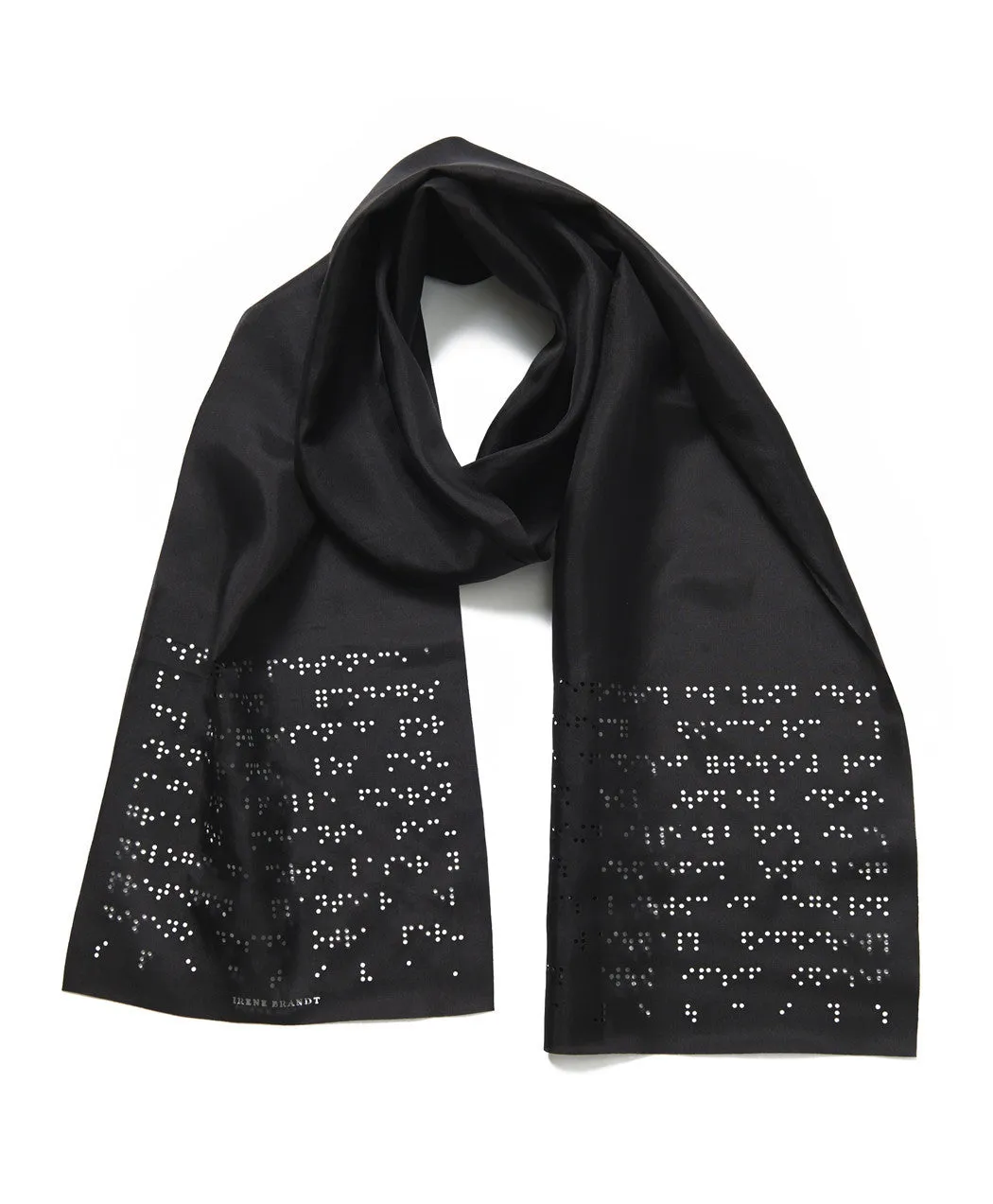 Black Silk Braile Code Scarf