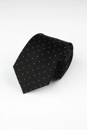 Black Silk Micro Spot Tie