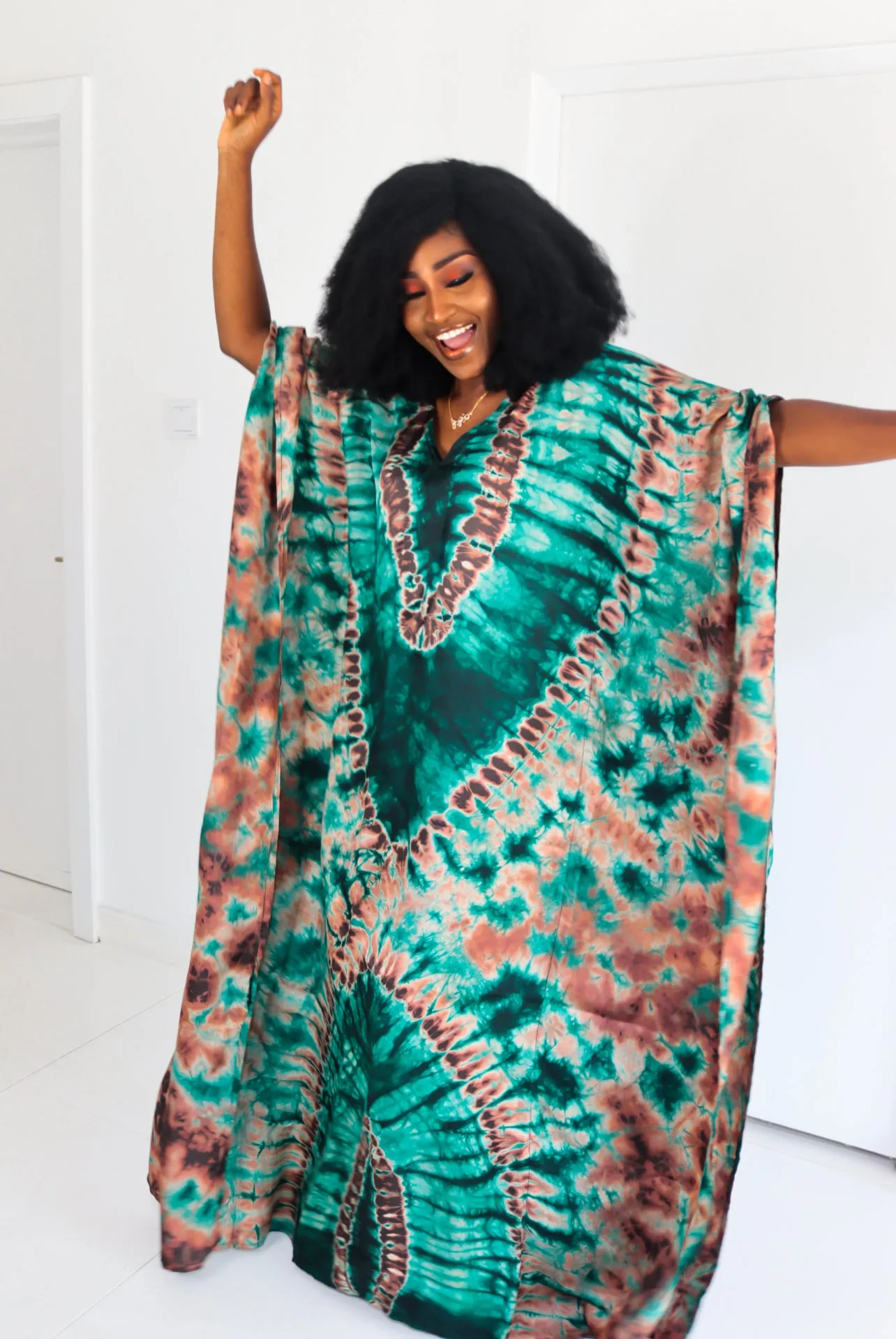 Boubou Kaftan Green & Brown