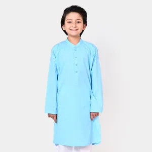 Boys Cotton Basic Kurta | SKY BLUE