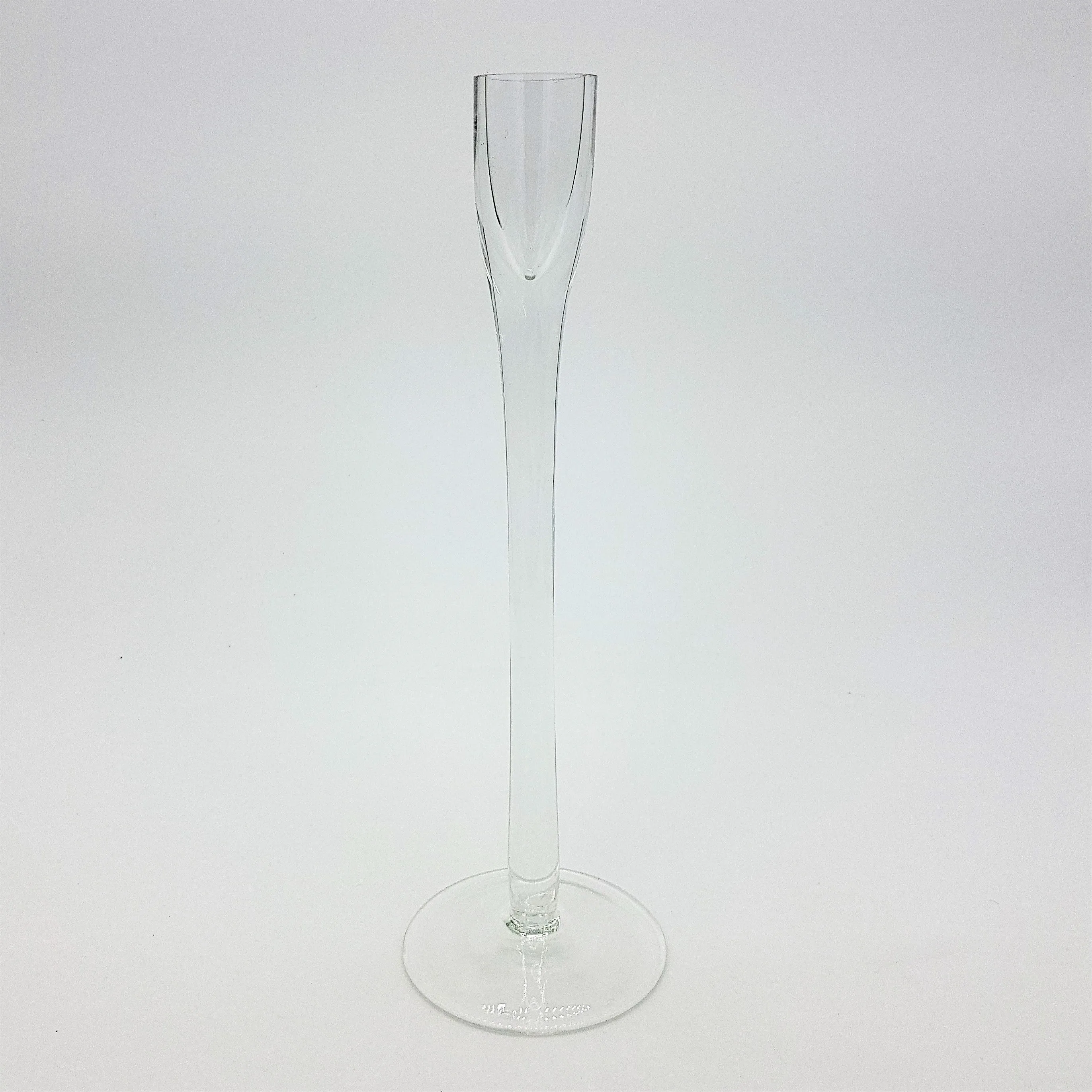 Clear Glass Flute Candle Holder