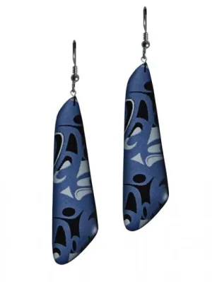 Corrine Hunt Silk Inspiration Trapezoid Earrings Blue