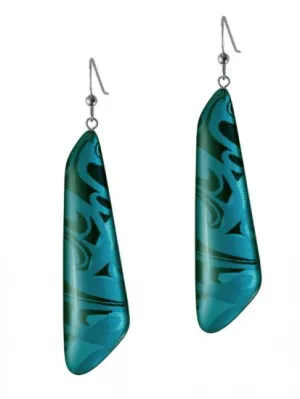 Corrine Hunt Silk Inspiration Trapezoid Earrings Turquoise