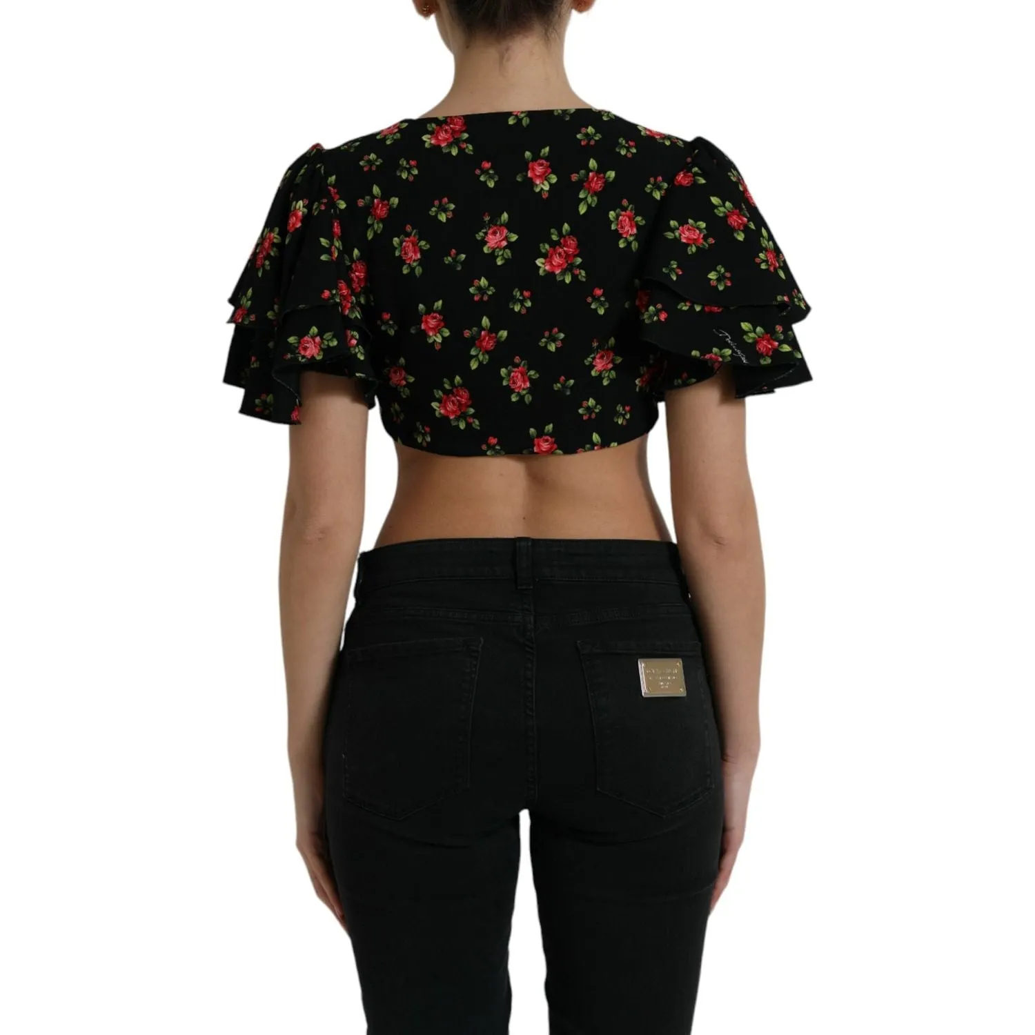 Dolce & Gabbana Floral Print Cropped Top Luxe Fashion