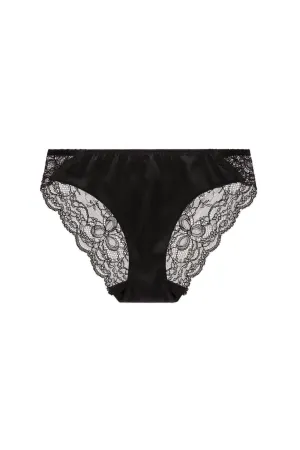 French Leavers Lace & Silk Satin Brief