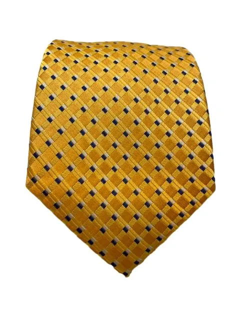 Golden Yellow and Blue Silk Tie