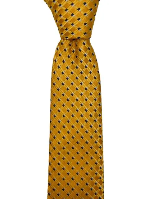 Golden Yellow and Blue Silk Tie