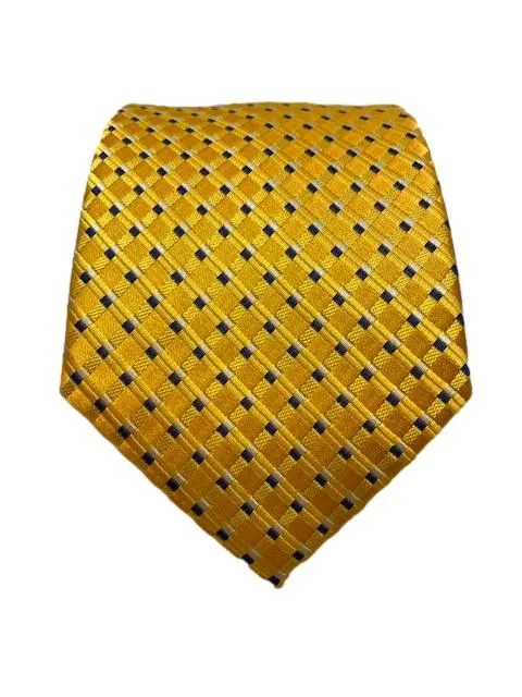 Golden Yellow and Blue Silk Tie