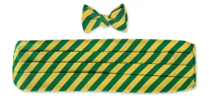 Gold/Green Bar Stripes Cummerbund Set - CB1406