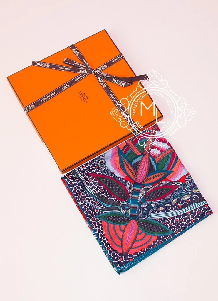 Hermes Red Twill Silk 90 cm Flowers of South Africa Scarf