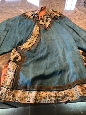 Light blue silk Chinese jacket