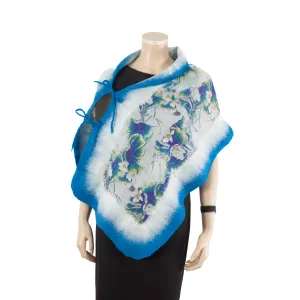 Linked  azure white scarf #148-1