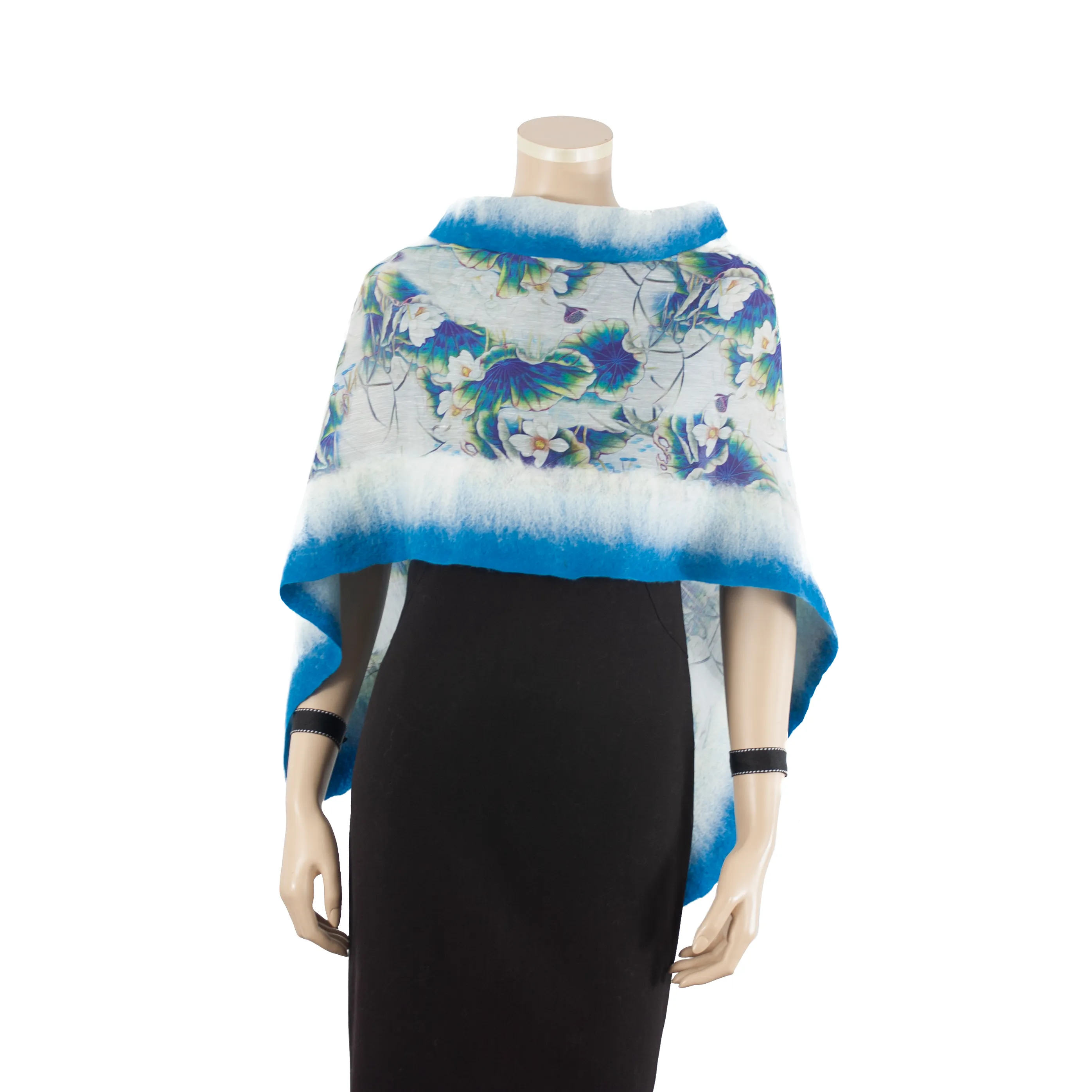 Linked  azure white scarf #148-1