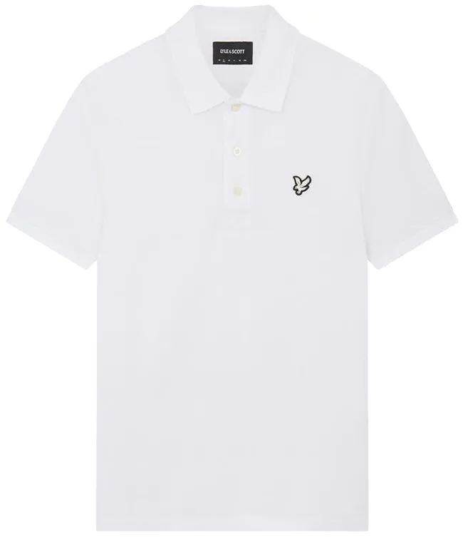 Lyle and Scott Mens Tonal Eagle Polo Shirt White