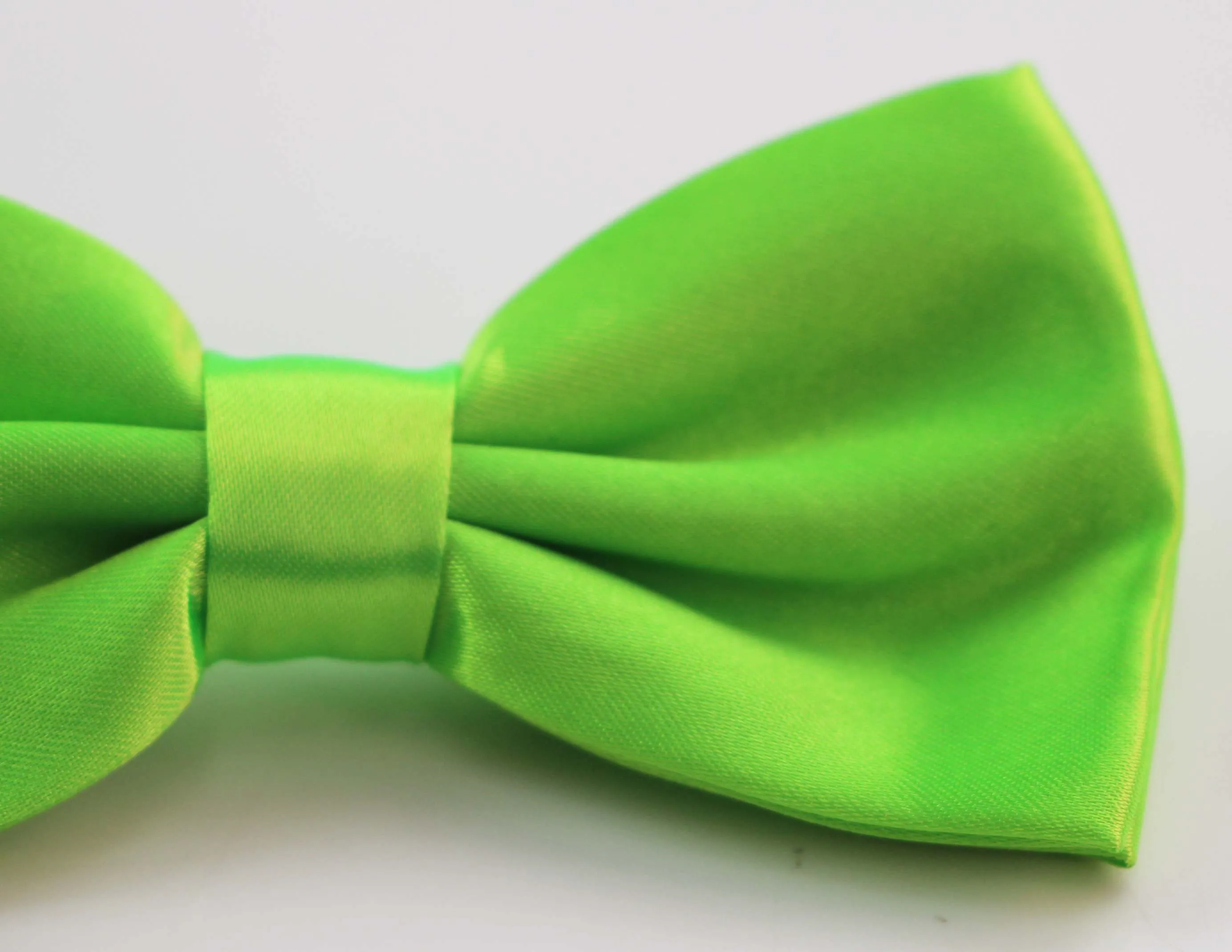 Mens Fluro Green Solid Plain Colour Bow Tie