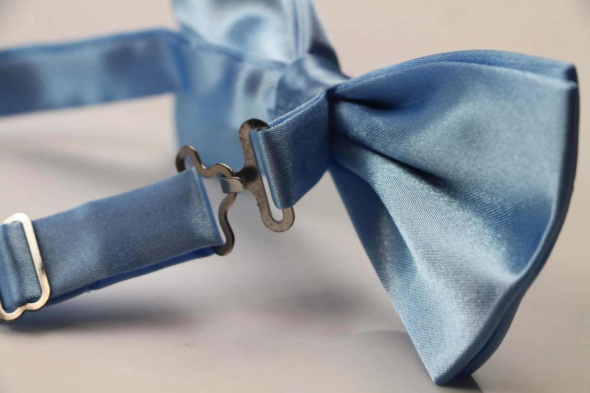 Mens Light Blue Solid Plain Colour Bow Tie