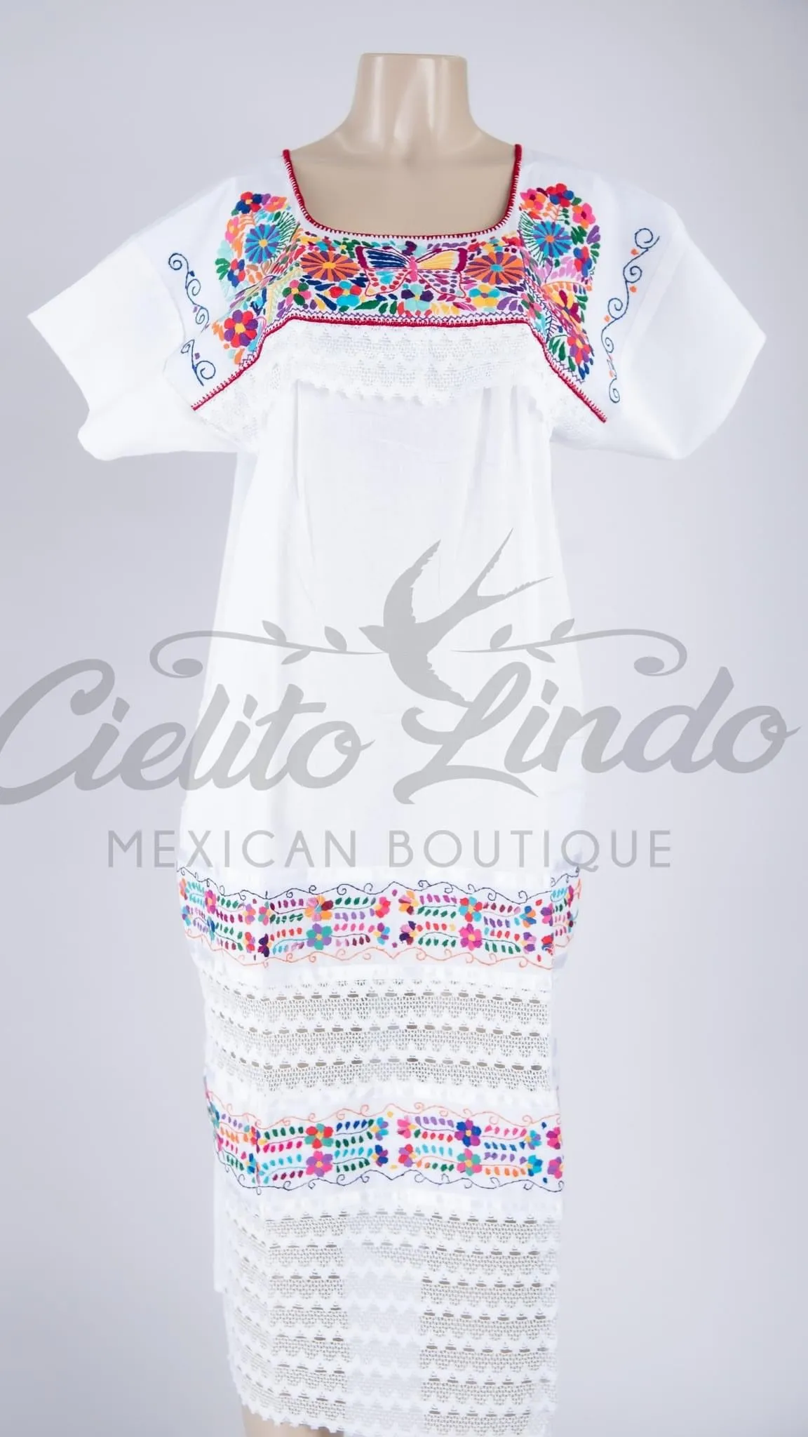 Mexican Maxi Dress Karla White