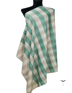 Off White and Green striped Pashmina Shawl 7218