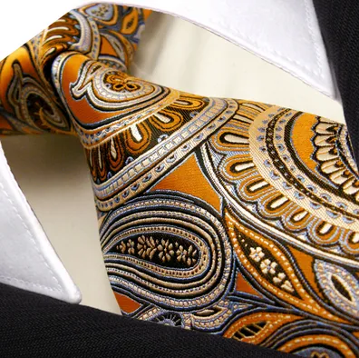 Orange and Blue Paisley Tie