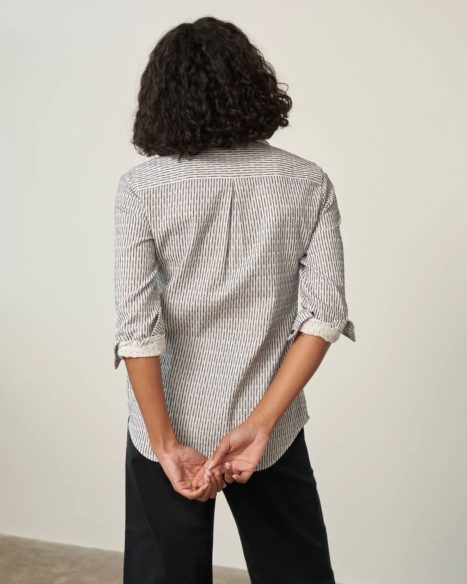 Organic Dobby Stripe Button Down