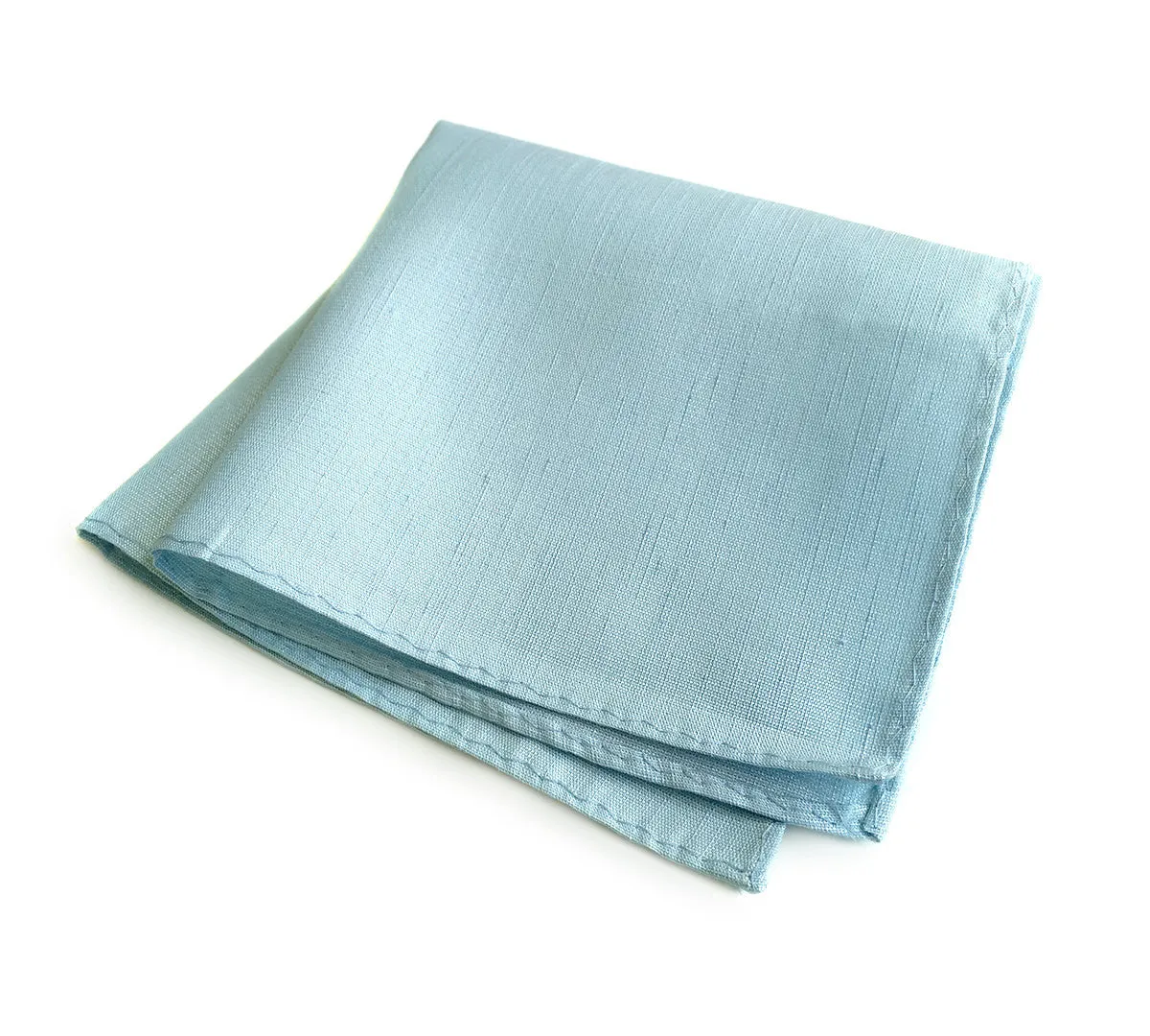 Pale Turquoise Linen Pocket Square. Solid Color, Erie