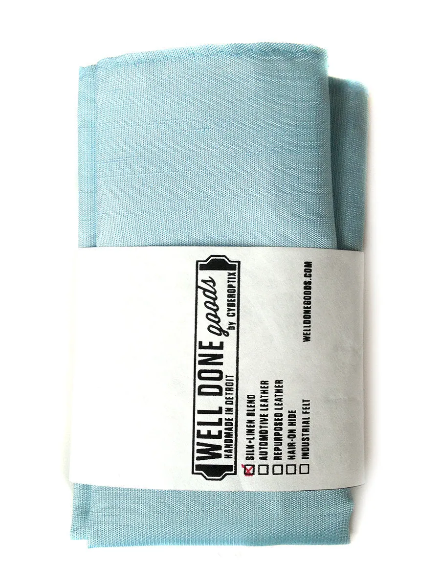 Pale Turquoise Linen Pocket Square. Solid Color, Erie