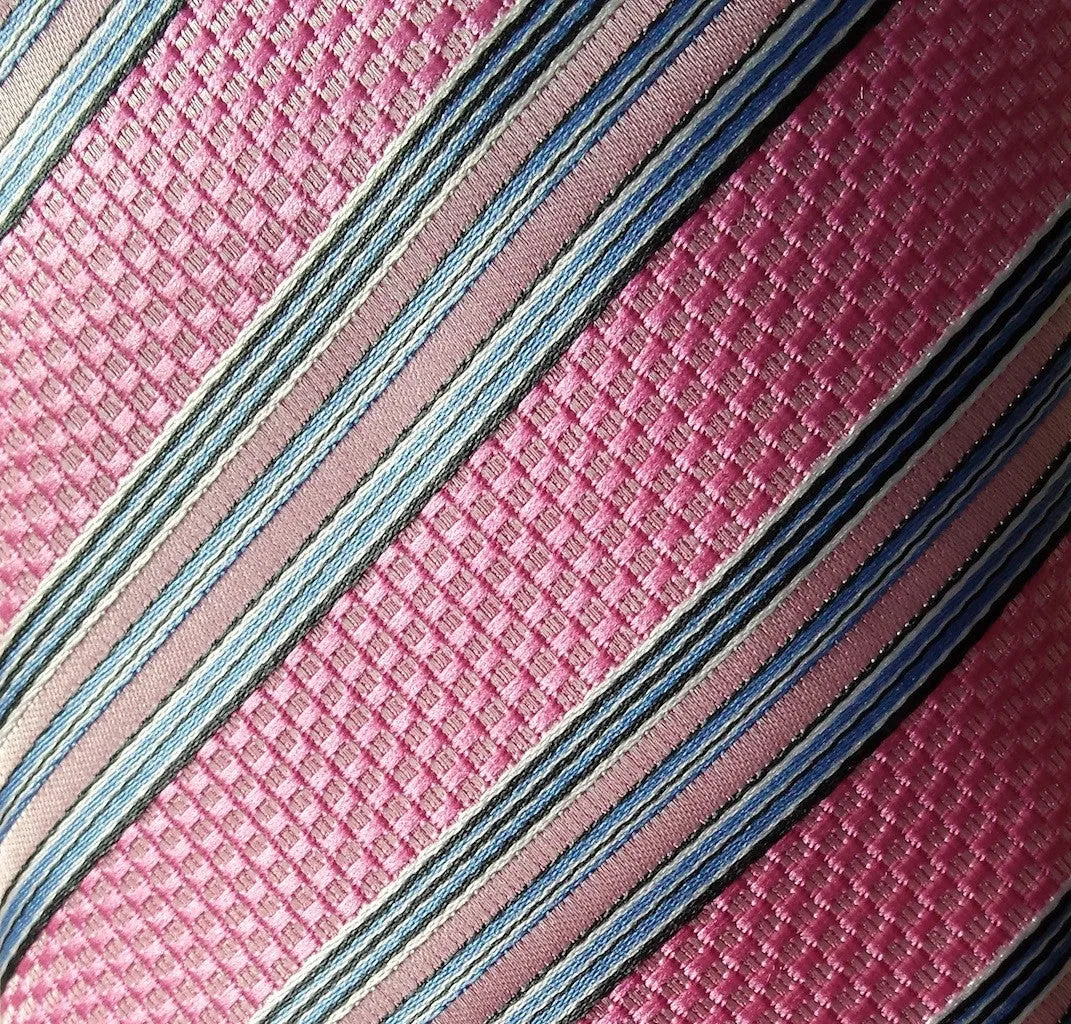 Pink & Blue Striped Tie