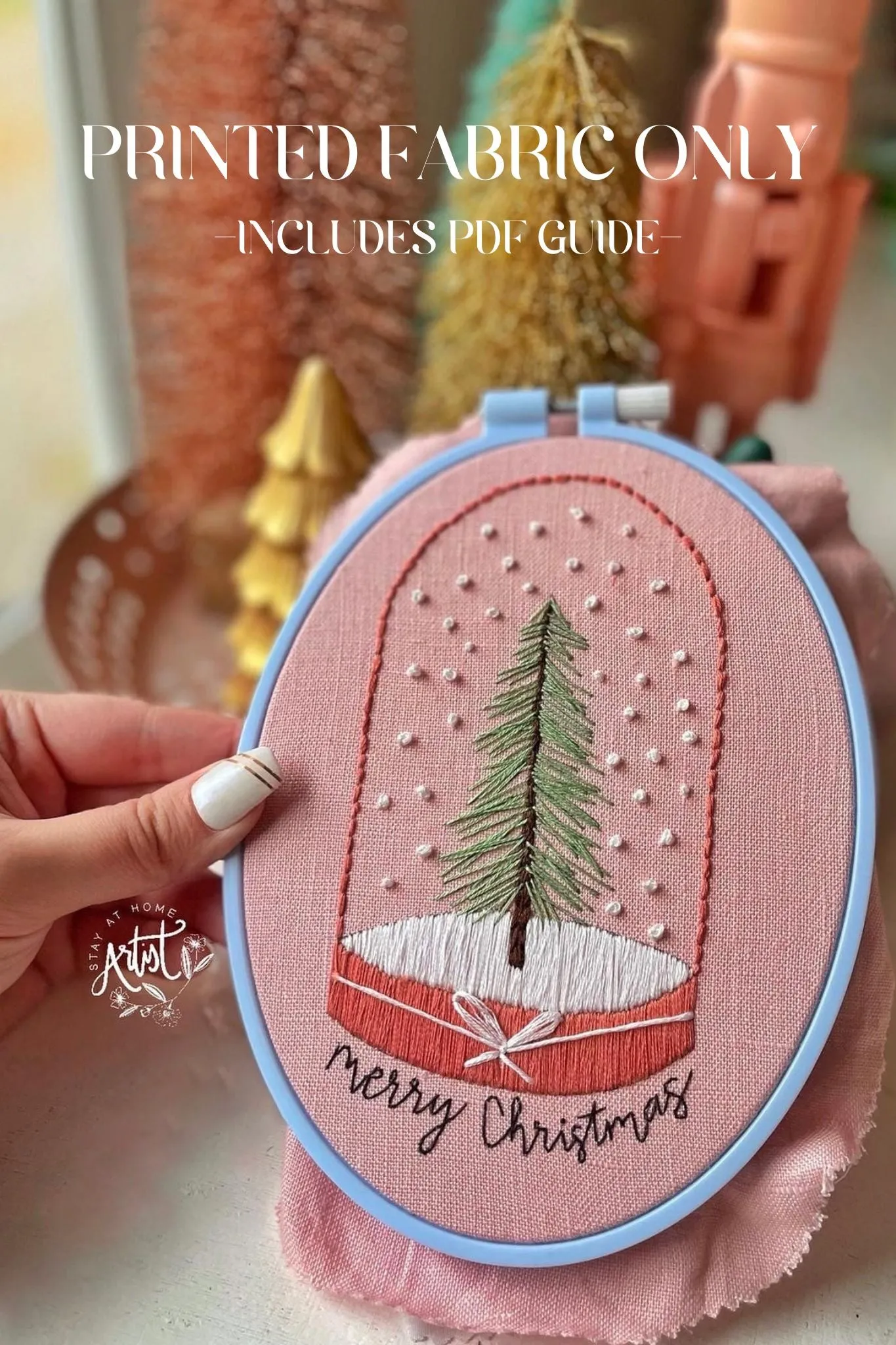 PRINTED FABRIC: Christmas Snow Globe