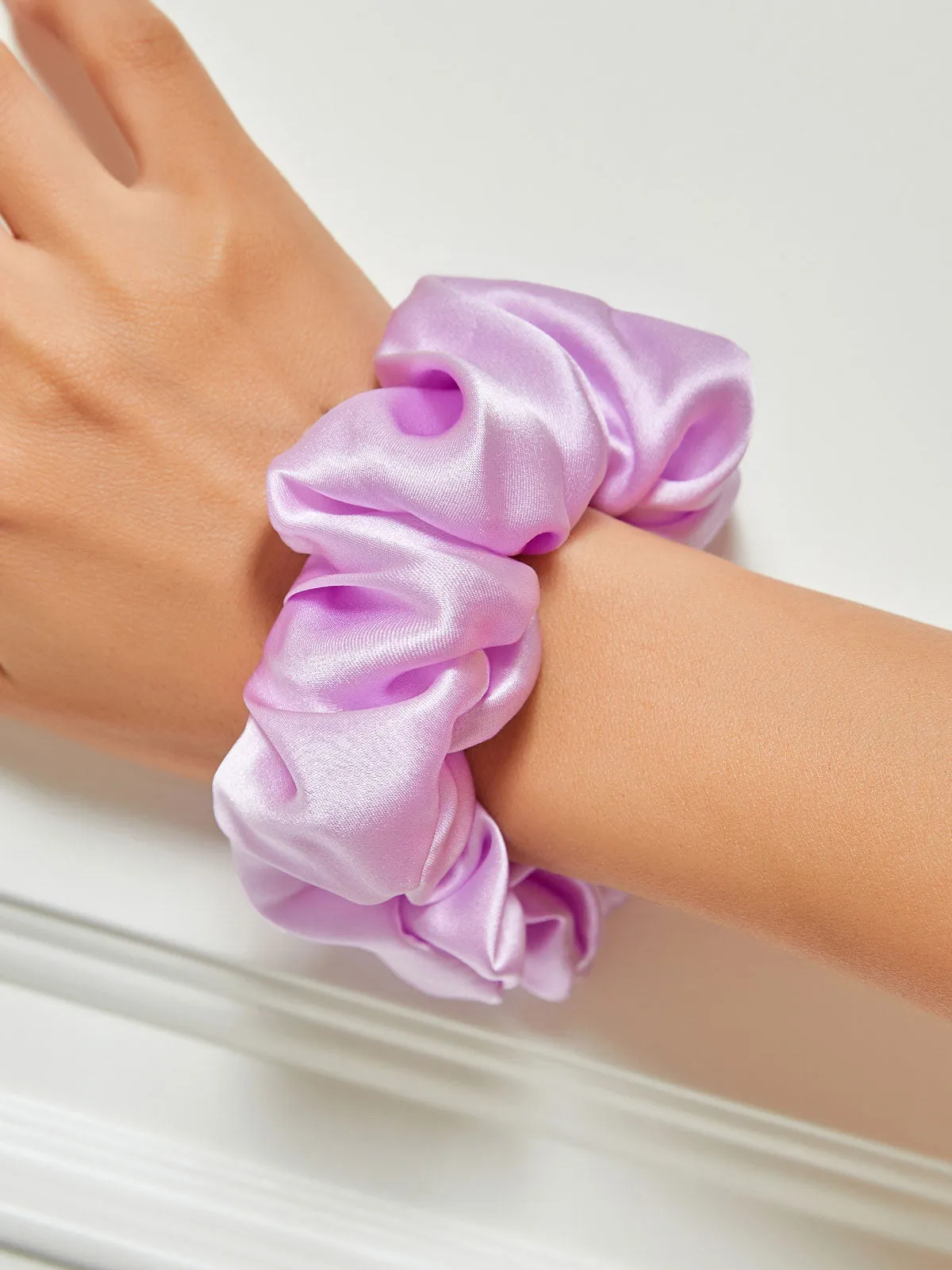 Pure Silk Midnight Scrunchies - Middle - 3.5cm