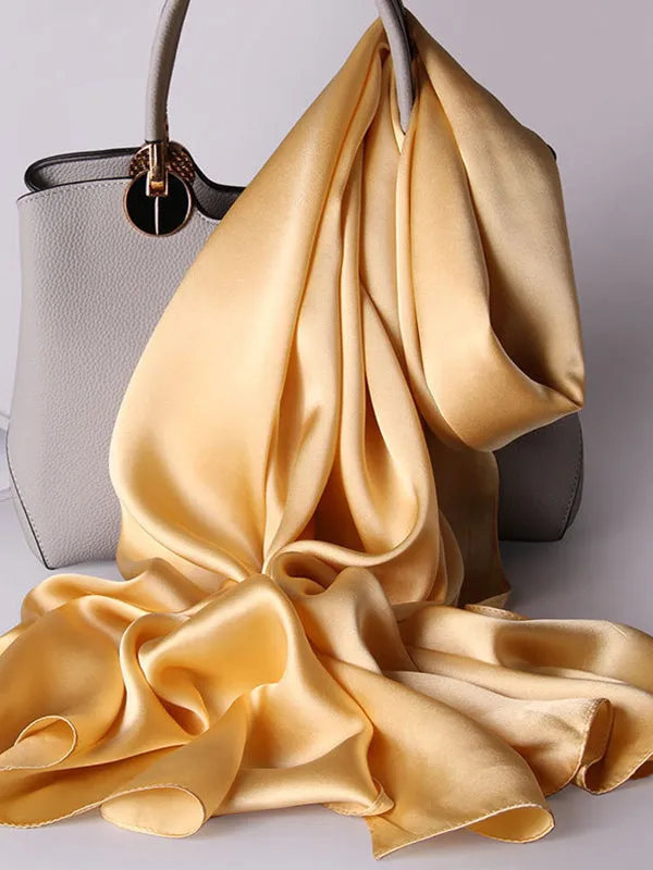 Pure Silk Solid Color Long Scarf/Shawl 170x53cm/67