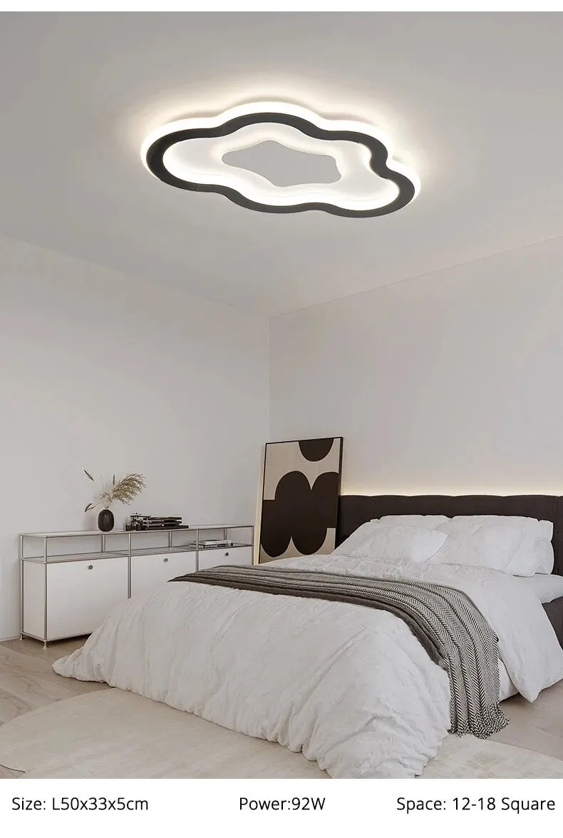 QIYI Porpork Chrome Black Modern LED Ceiling Mounted Lamp