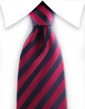 Red and Black Striped Teen Tie