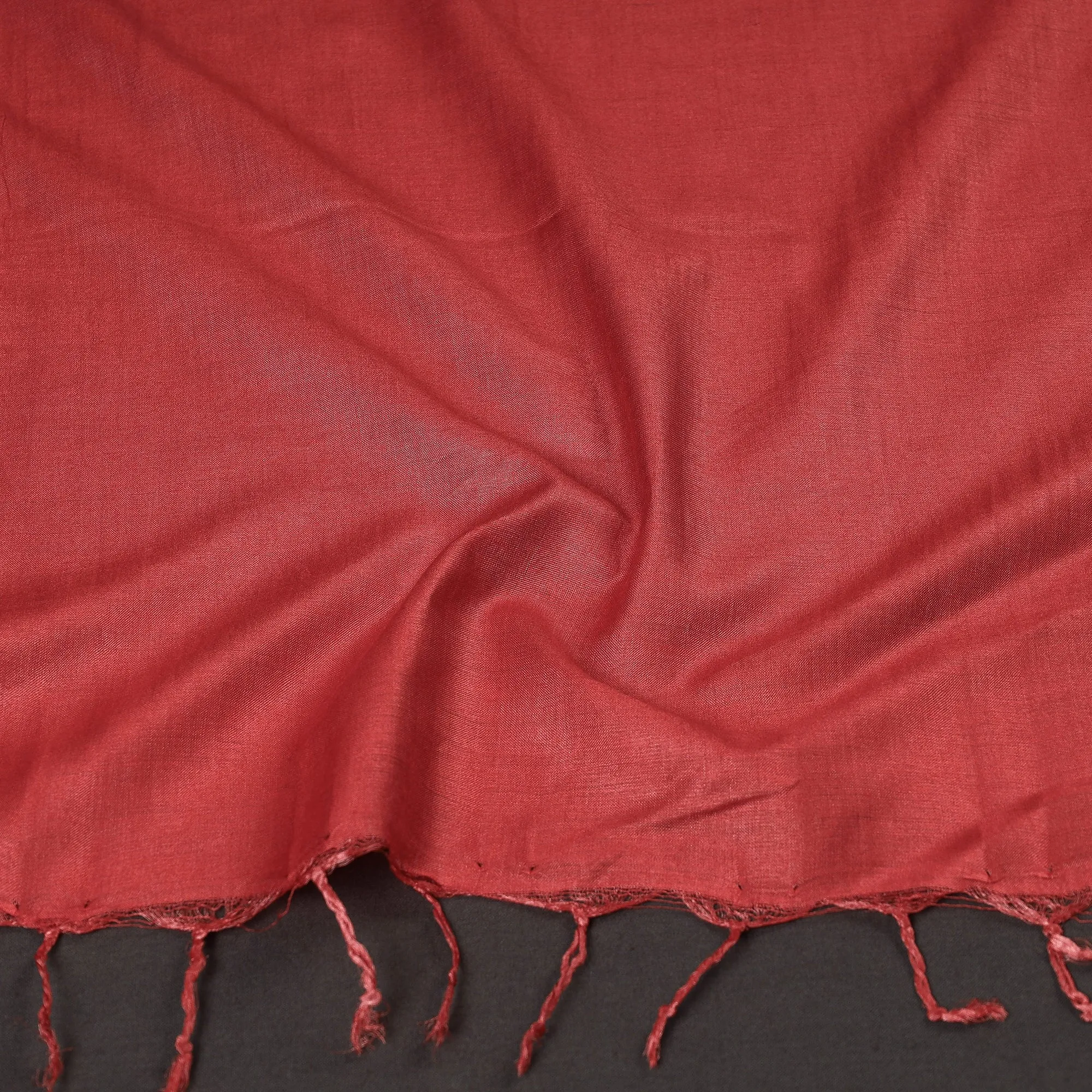 Red Vidarbha Pure Tussar Silk Cotton Handloom Stole