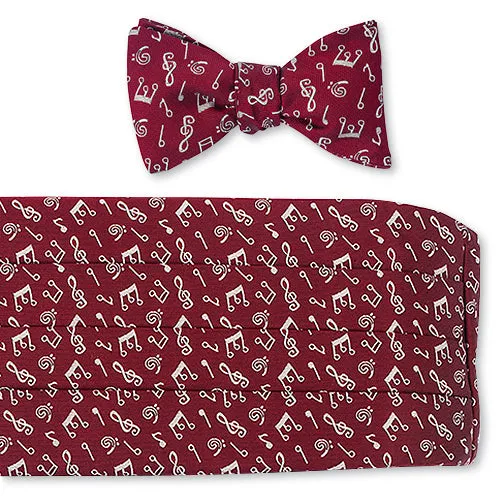 Red/White Music Notes Cummerbund Set - CB4729