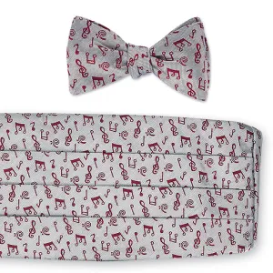 Red/White Music Notes Cummerbund Set - CB4798