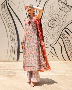 Roheenaz Taneez Block Print Lawn – Yekta