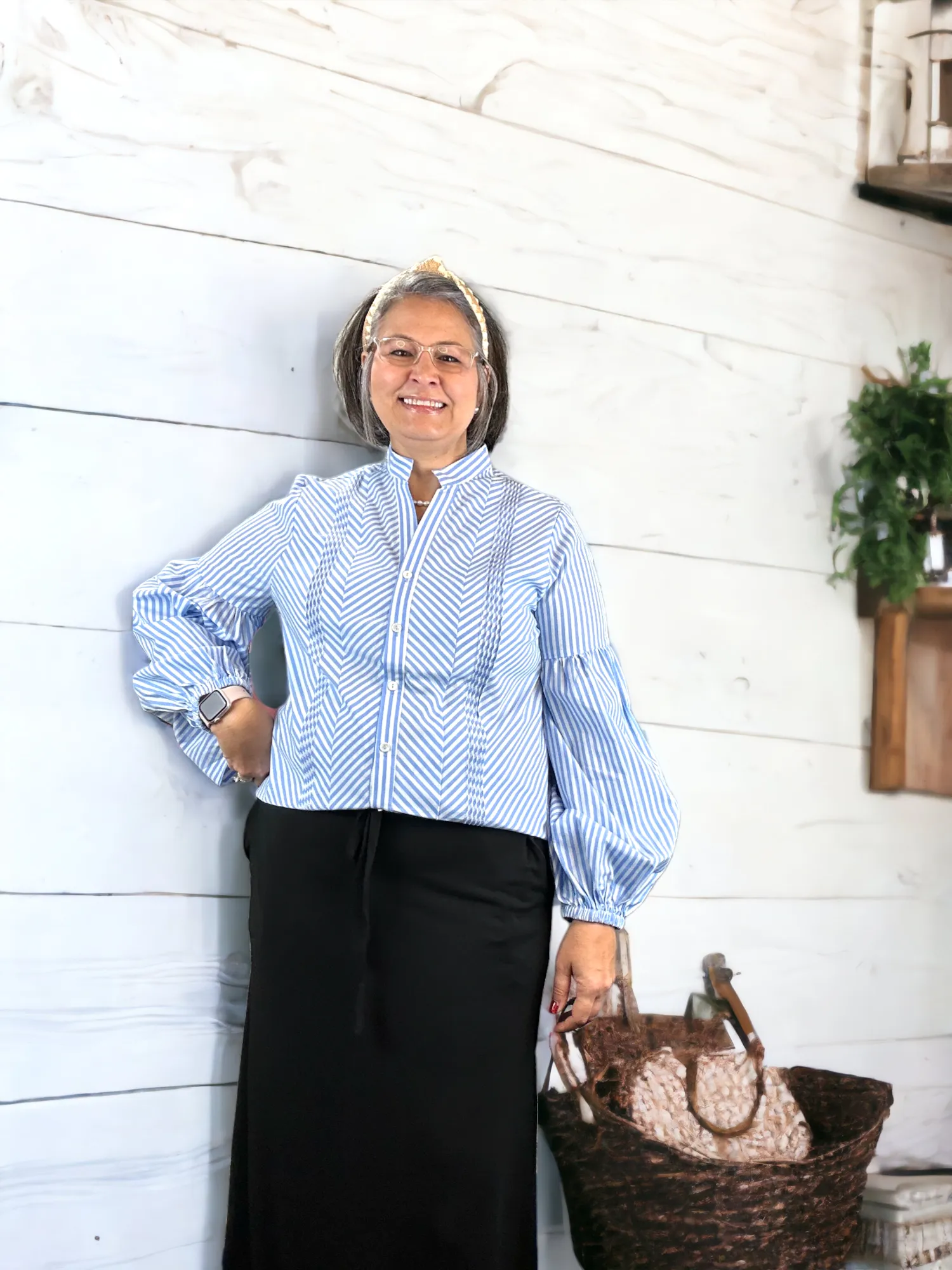 Striped Splendor Puff Sleeve Blouse