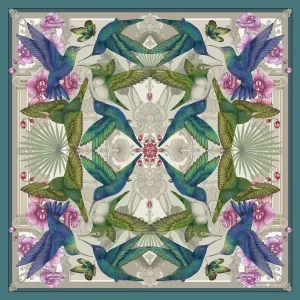 The Hummingbird Temple Silk Scarf | 130x130cm [Preorder]