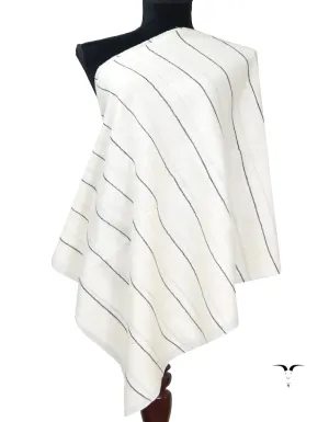 White striped pashmina stole 8034